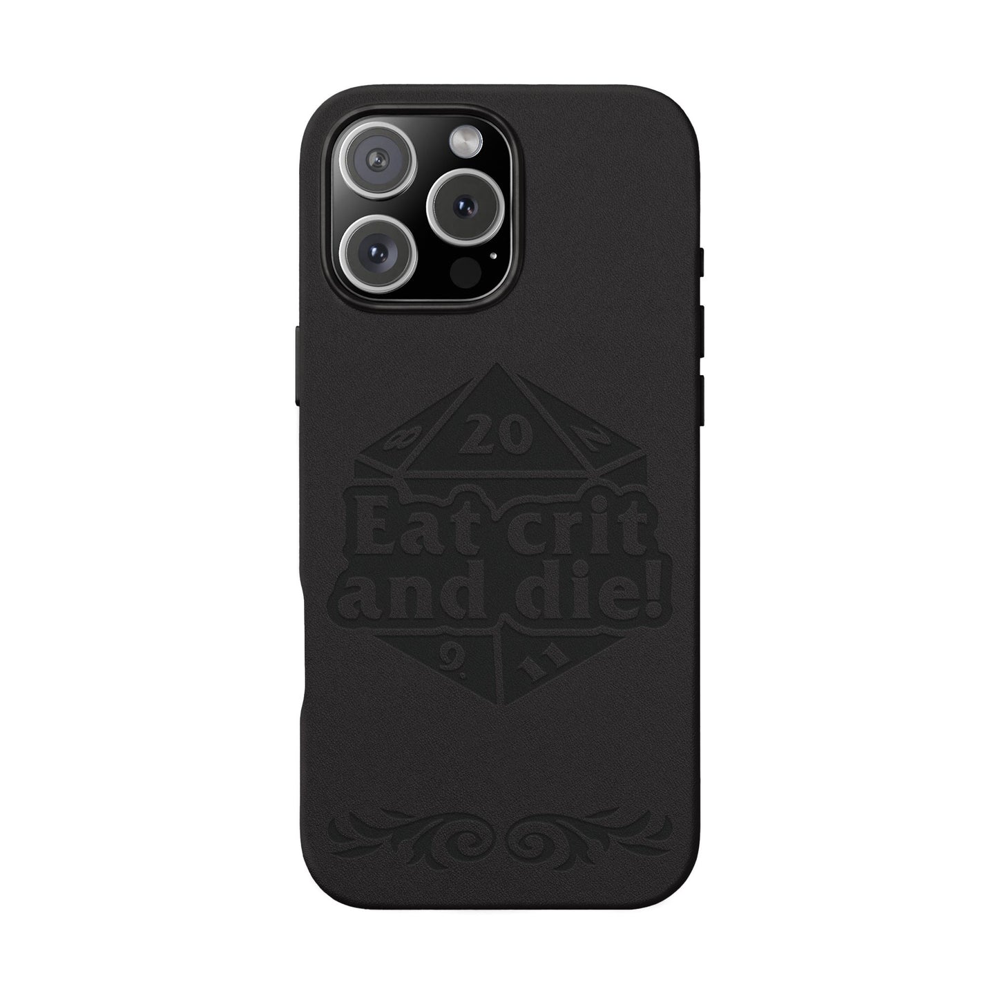 Eat Crit and Die! faux leather phone case