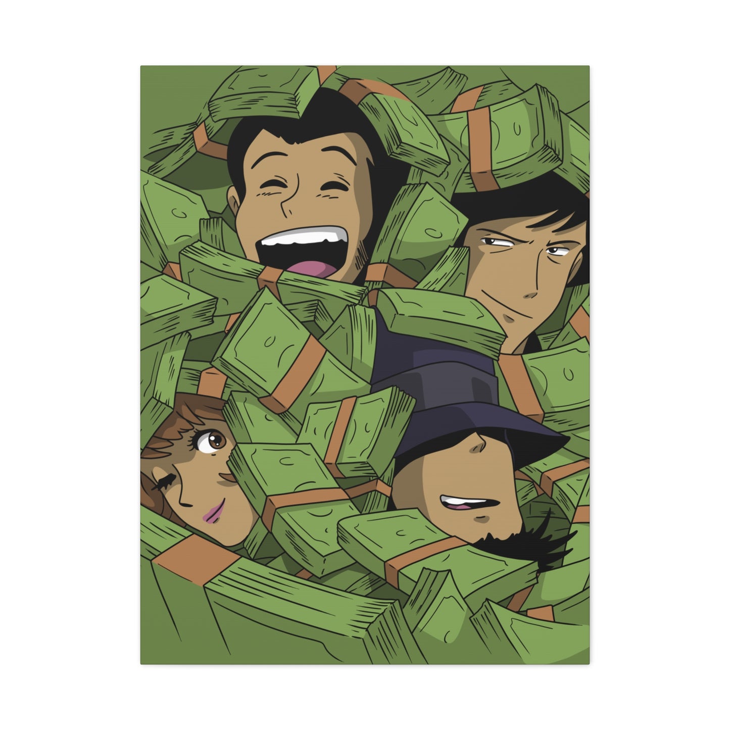 Buried In Cash canvas wrap