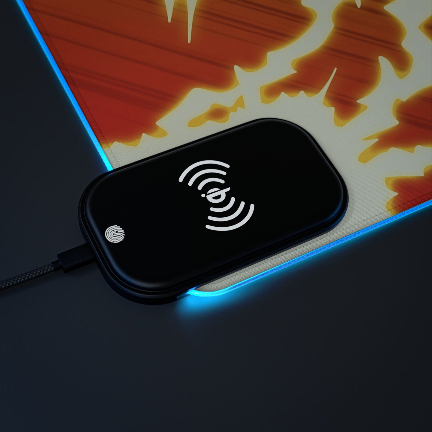 Pika-Charge! LED desk mat w/ wireless charging