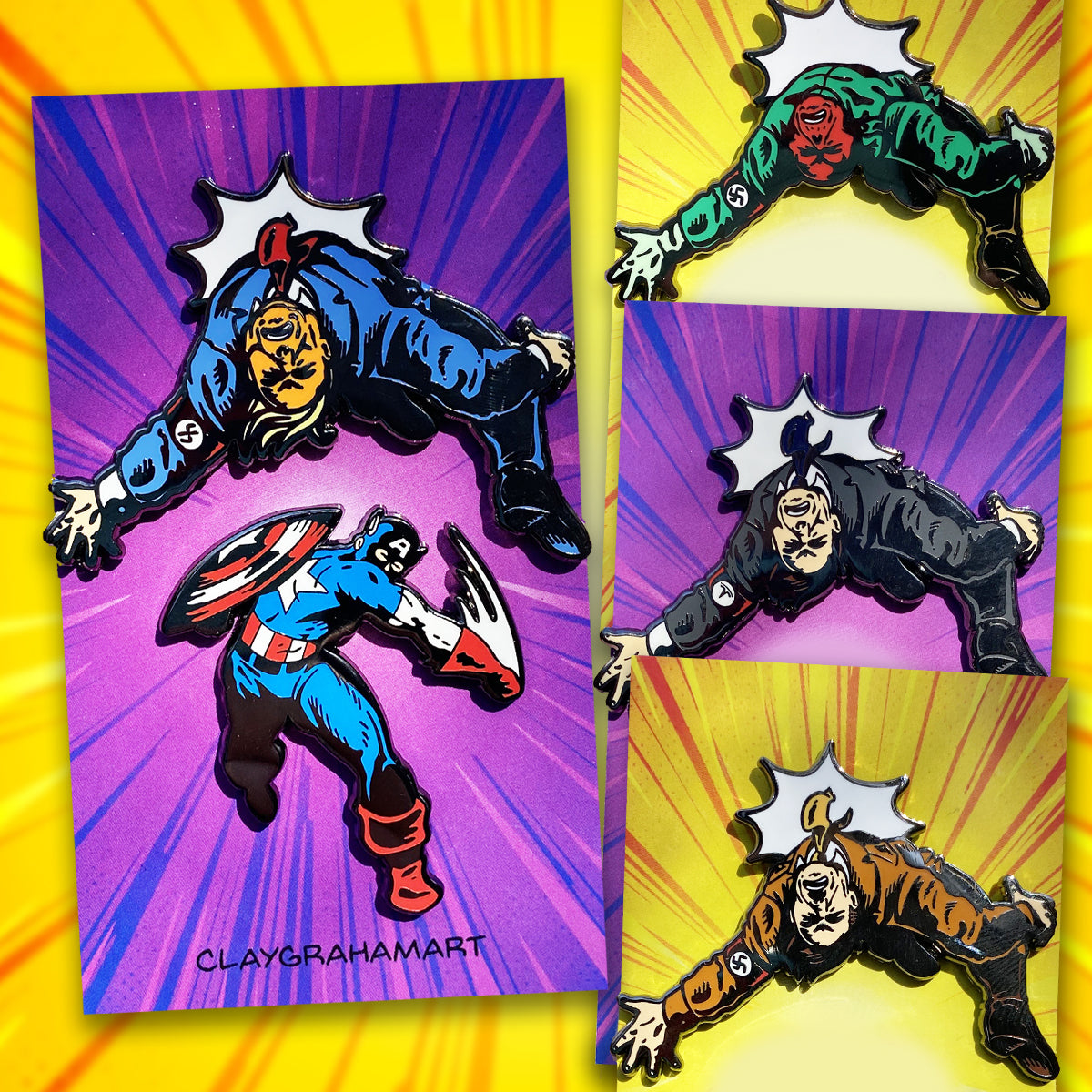 Gotta Punch 'em All! Hard Enamel Pin Set