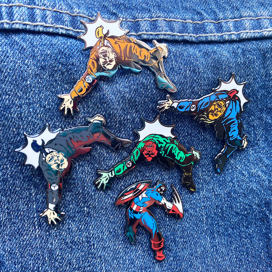 Gotta Punch 'em All! Hard Enamel Pin Set