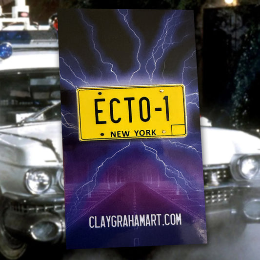 ECTO-1 Plate 1.5" Hard Enamel Pin