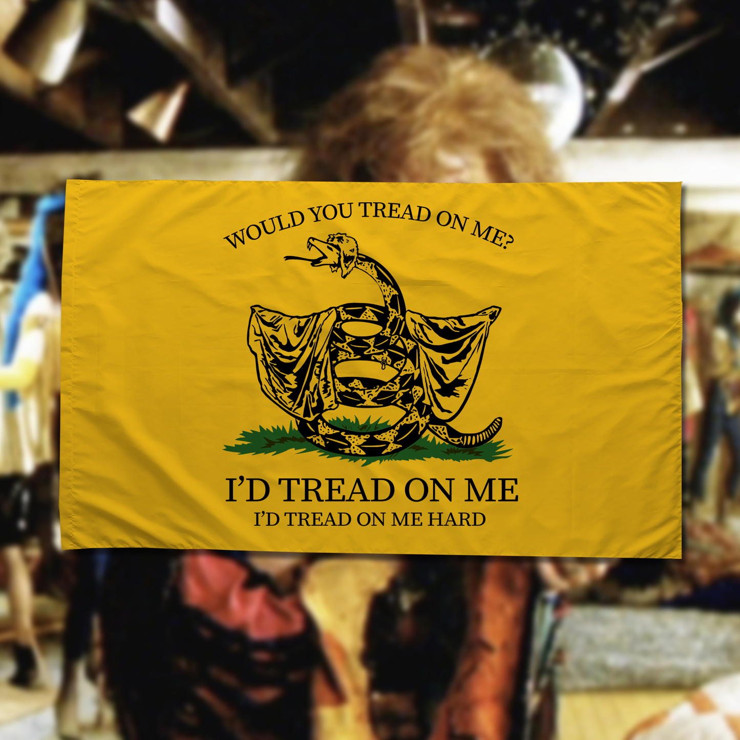 Would You Tread On Me flag w/ rod pocket