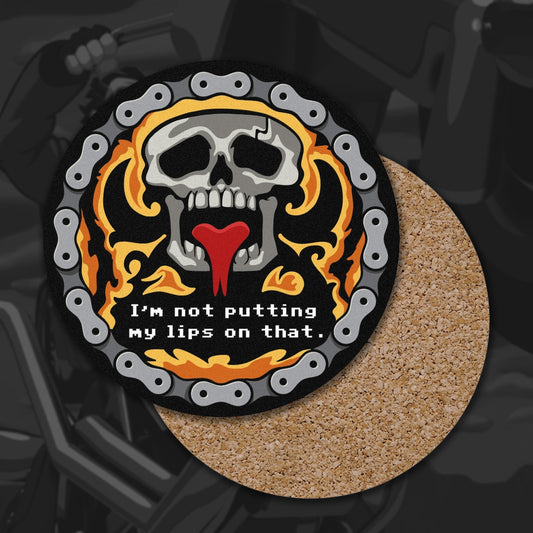 Point & Lick premium corkback coaster