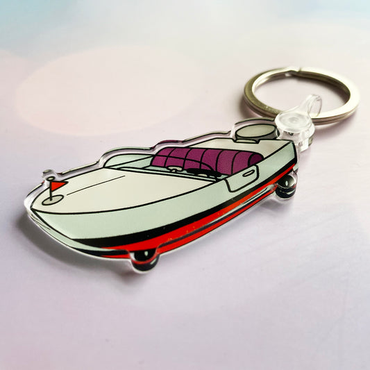 Boatmobile acrylic keychain