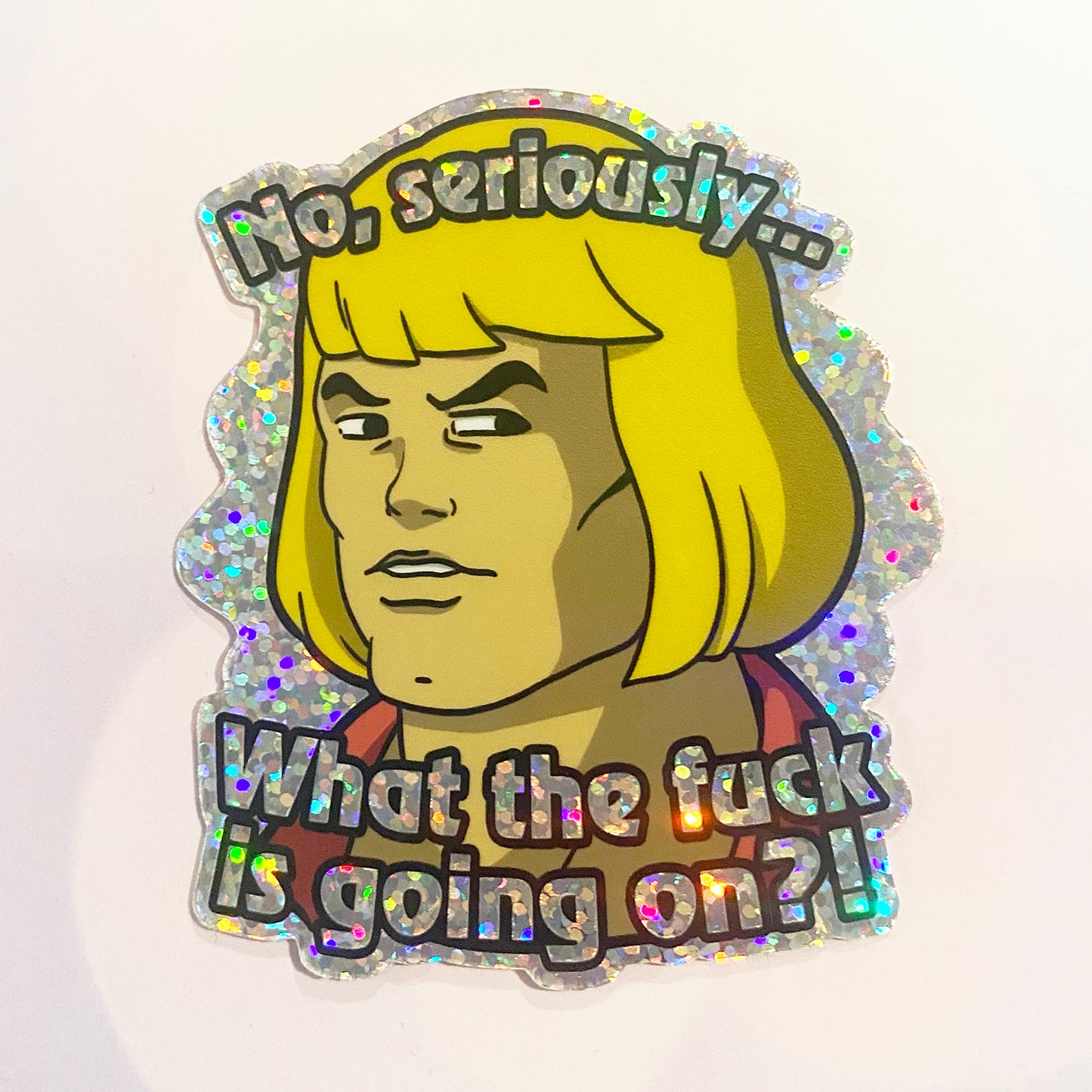 What the Eff Is Going On?! glitter vinyl sticker