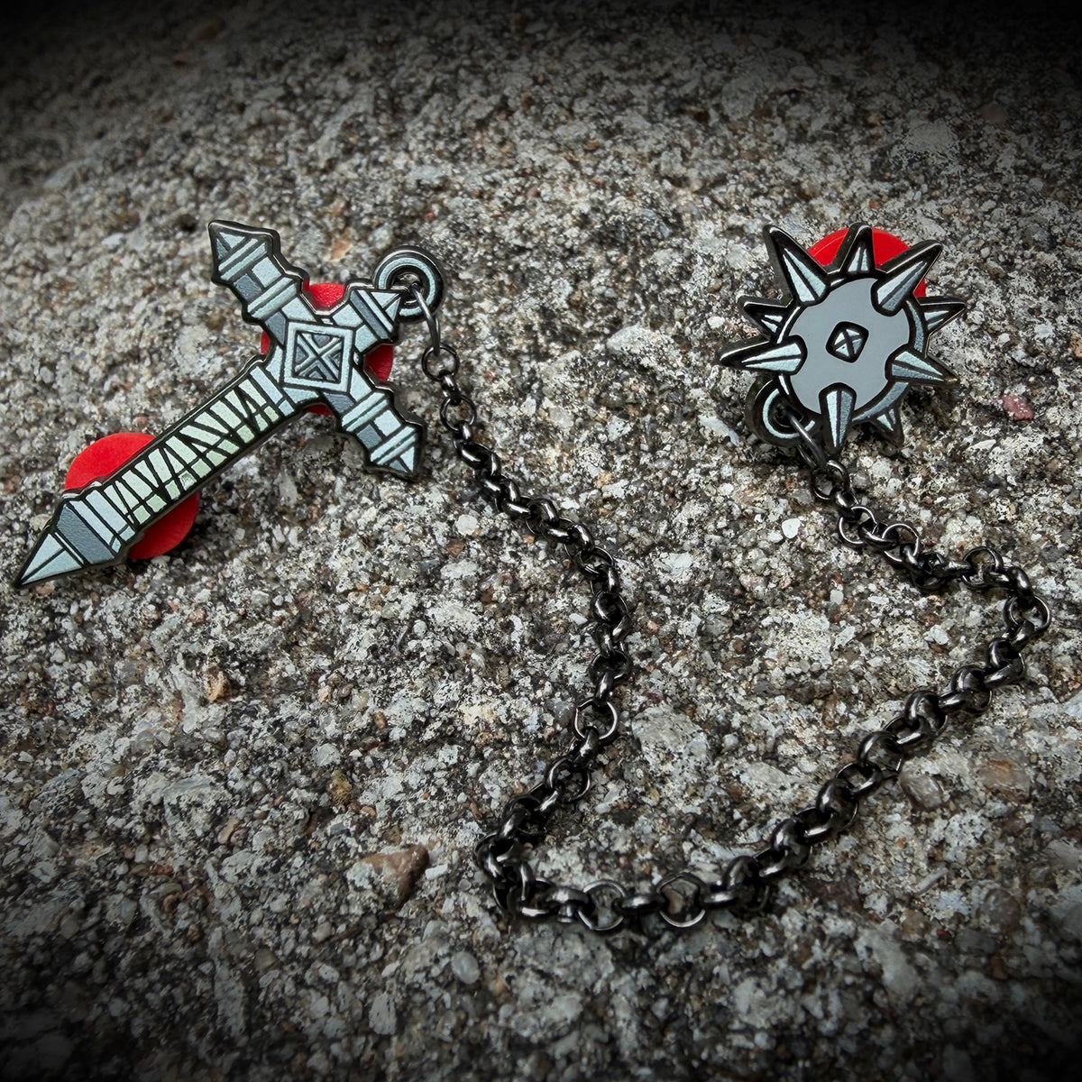 Vampire Killer 1.75"/0.75" Hard Enamel Pin w/ chain
