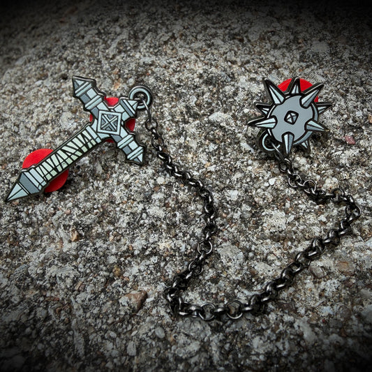 Vampire Killer 1.75"/0.75" Hard Enamel Pin w/ chain