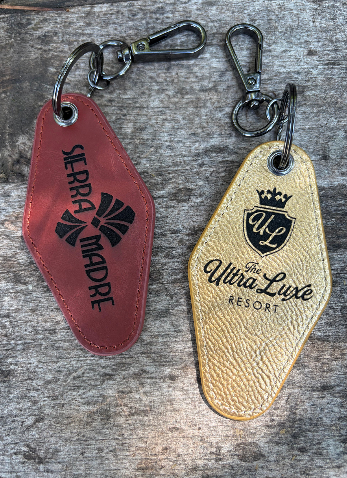 Wasteland Retreats faux leather keychain