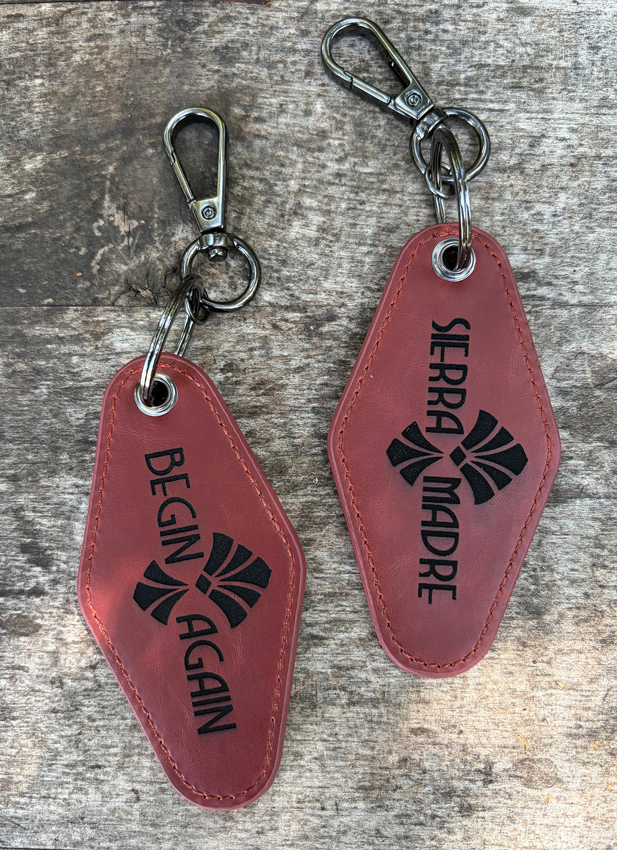 Wasteland Retreats faux leather keychain
