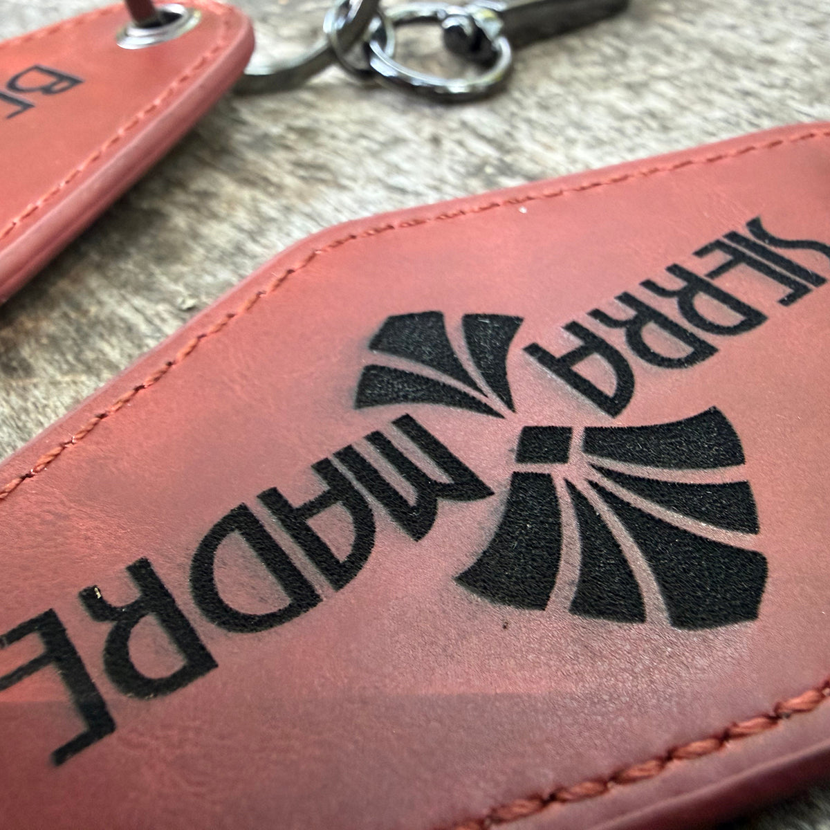 Wasteland Retreats faux leather keychain