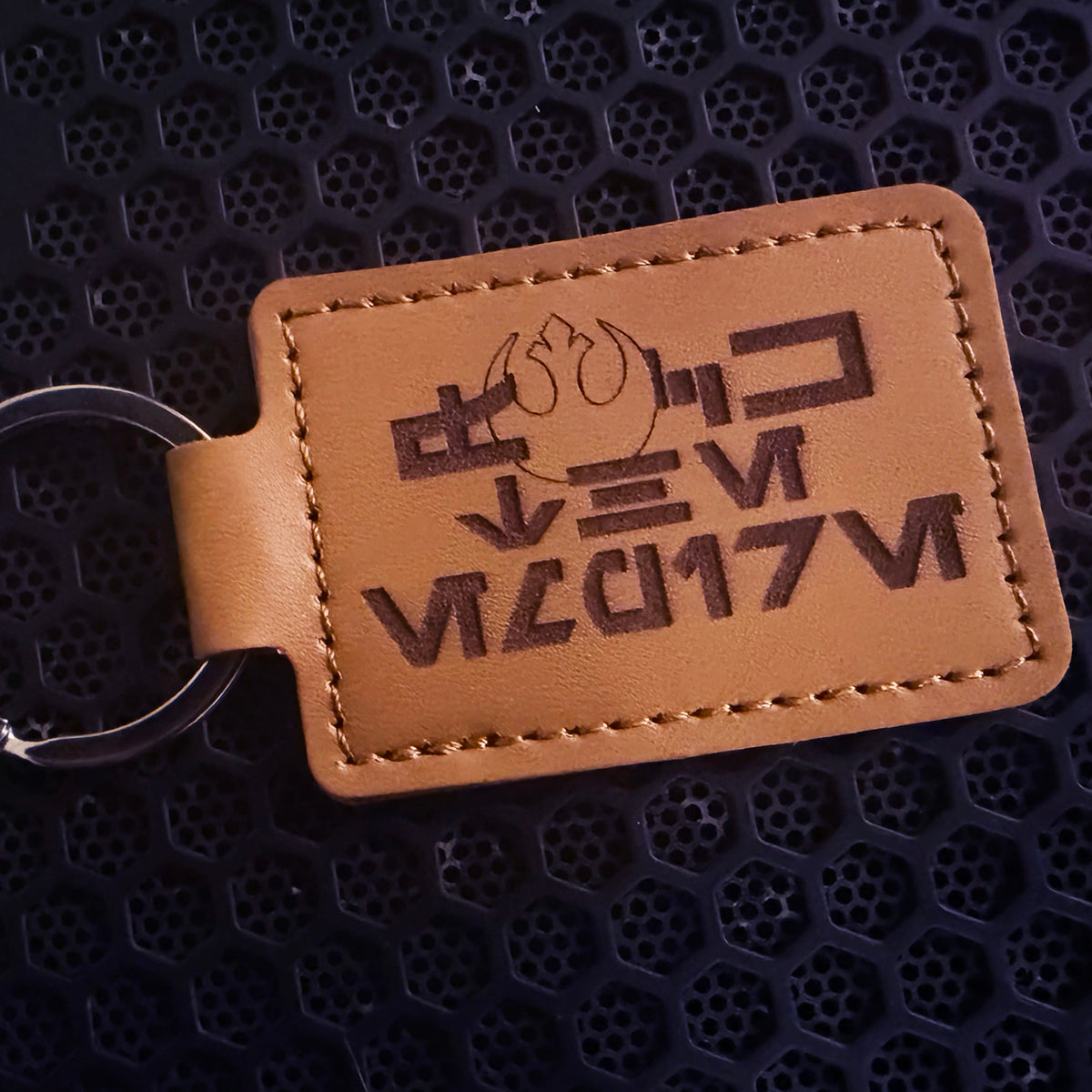 Eff the Empire faux leather keychain