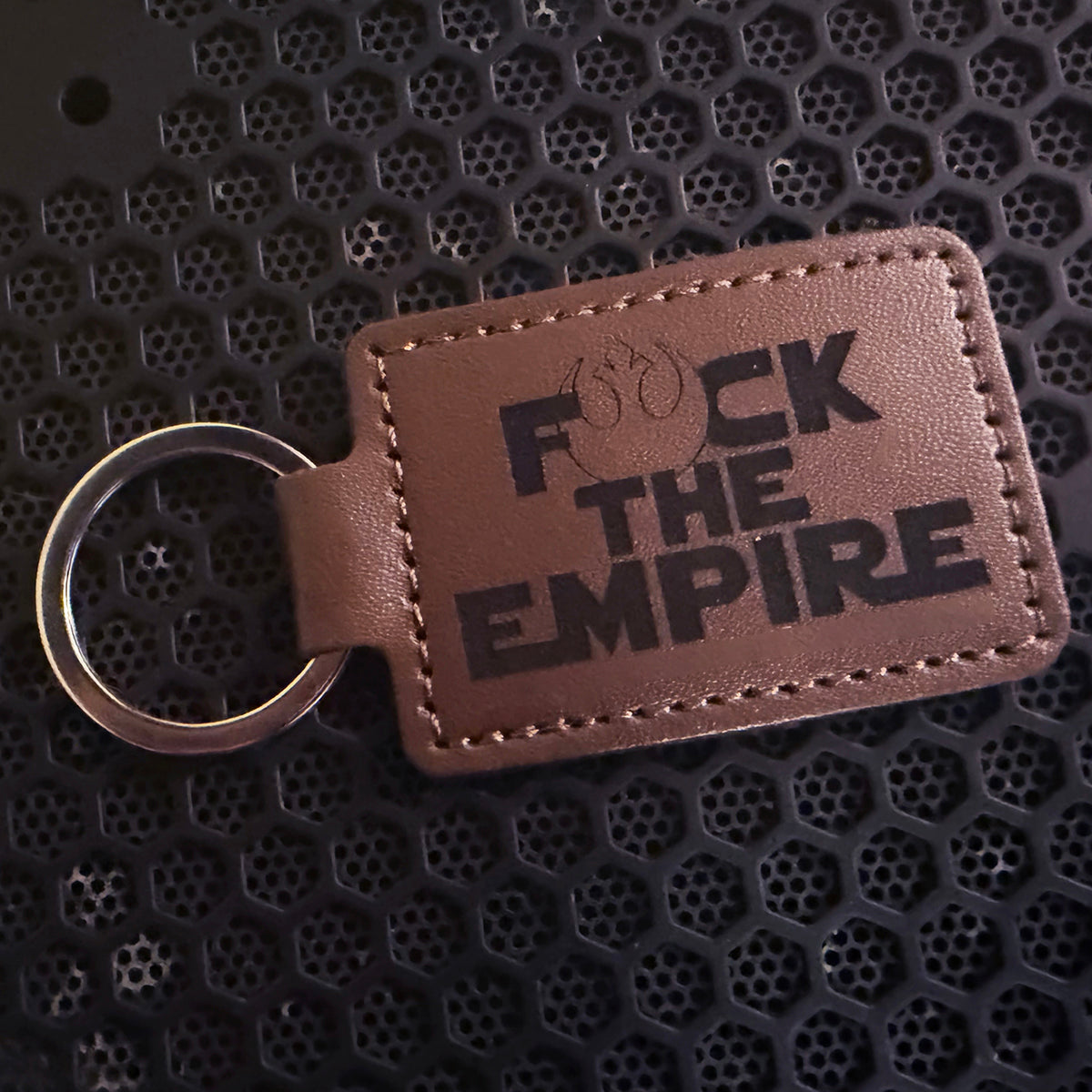 Eff the Empire faux leather keychain