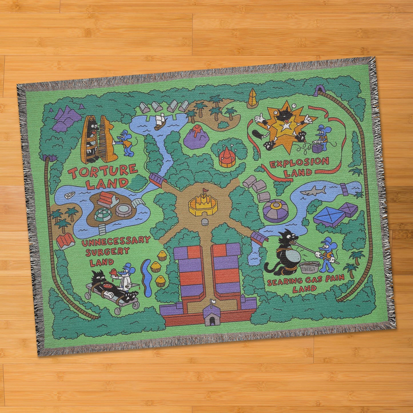 I&SL Map 80" x 60" woven blanket