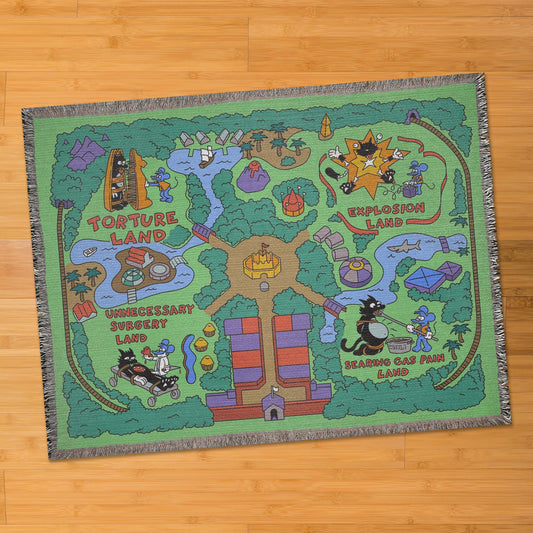I&SL Map 80" x 60" woven blanket