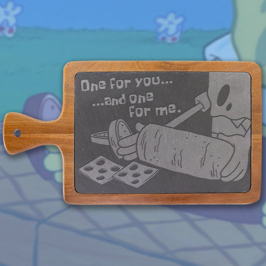 Karate Chop engraved charcuterie board