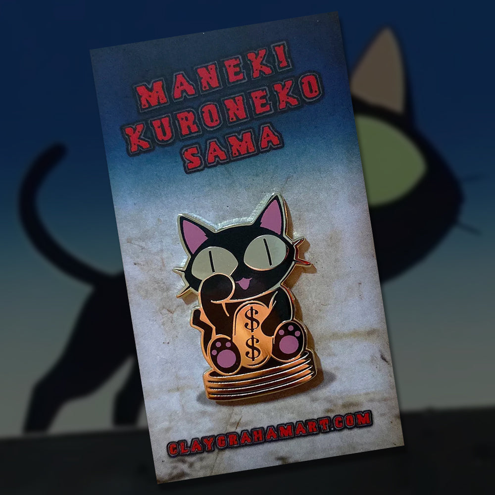 Maneki Kuroneko-Sama 1.5" hard enamel pin