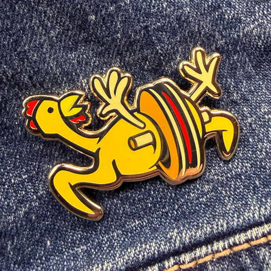 Rubber Chicken with a Pulley in the Middle 1.5" Hard Enamel Pin