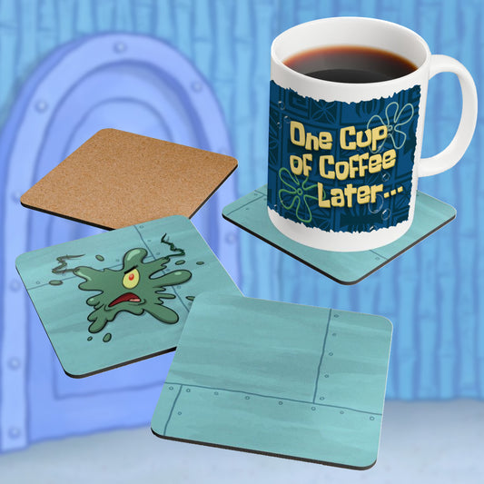 Walking the Plankton premium corkback coaster SET OF 4