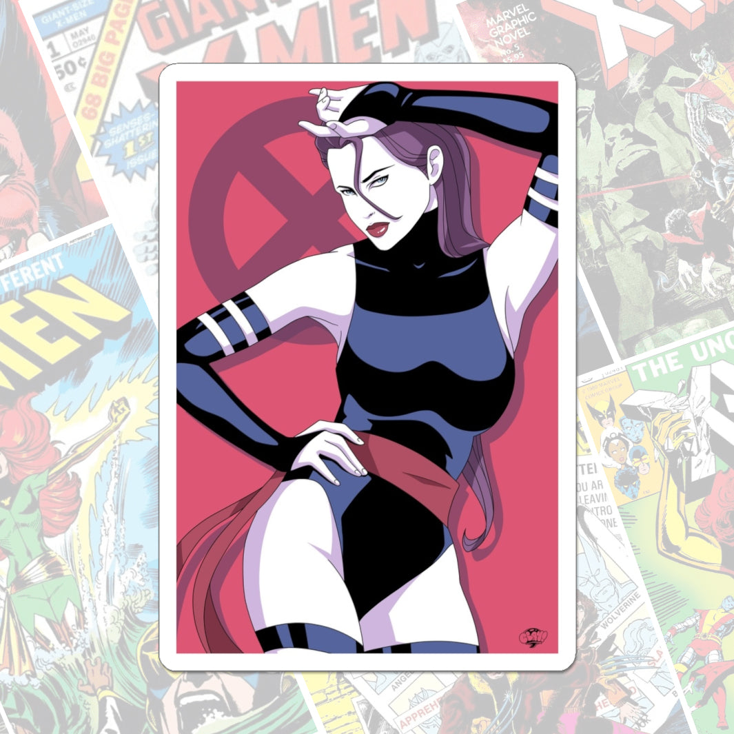 Psylocke'd In vinyl sticker