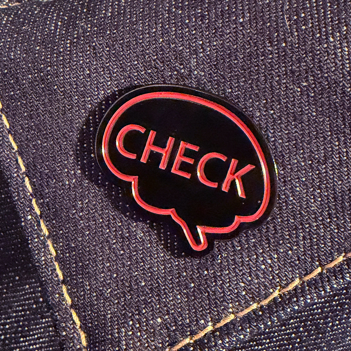 CHECK BRAIN LIGHT 1.25" Soft Enamel Pin