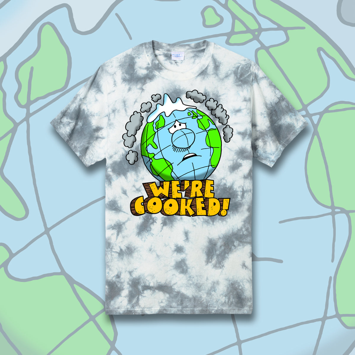We're Cooked tie-dye t-shirt