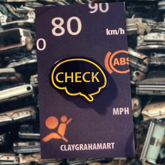 CHECK BRAIN LIGHT 1.25" Soft Enamel Pin