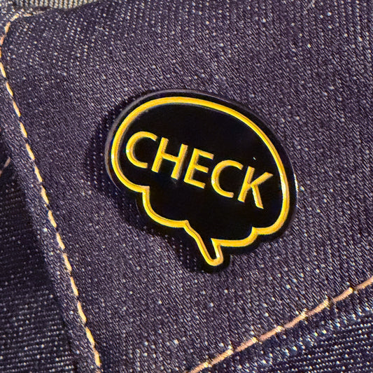 CHECK BRAIN LIGHT 1.25" Soft Enamel Pin