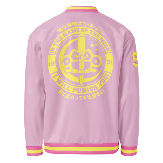 In the Name of the Moon I Will Punish You unisex track bomber jacket PINK VARIANT