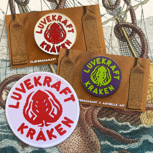 Luvekraft Kraken 1.5" Hard Enamel Pin & 3" Patch