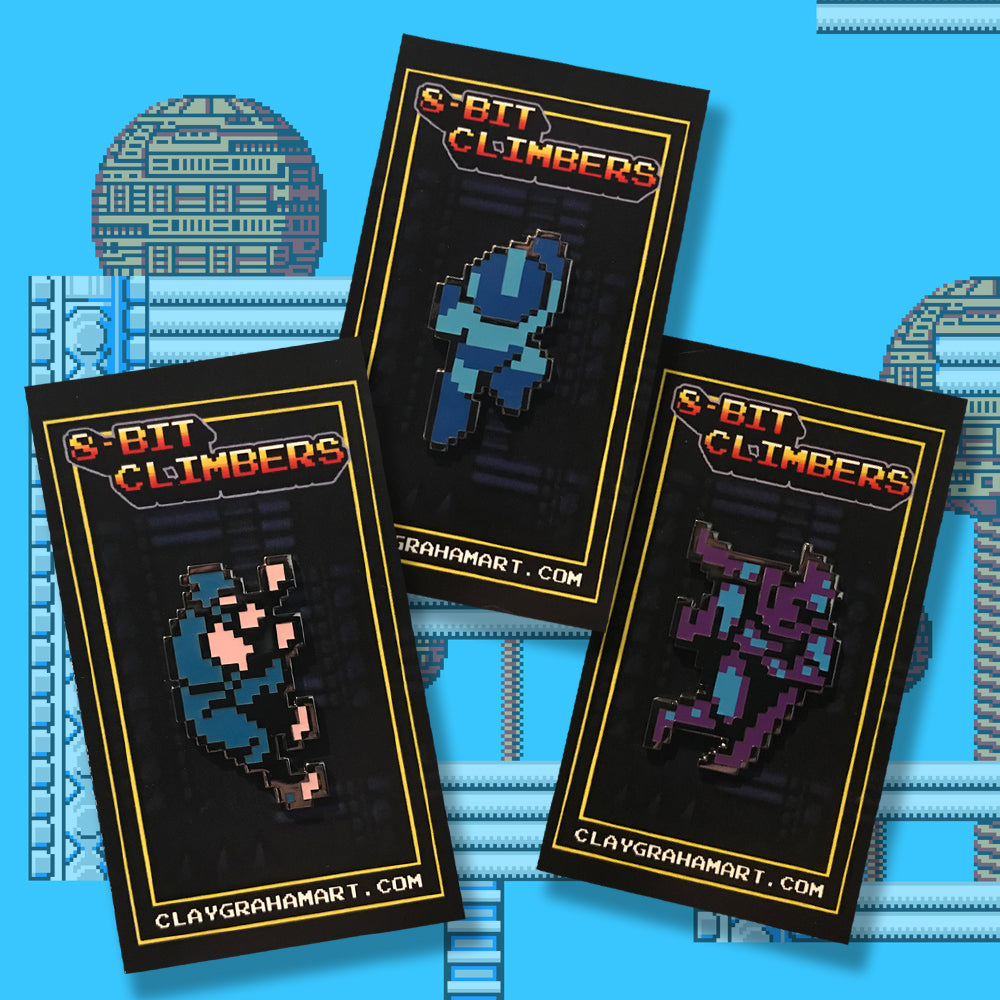 8-BIT Climber hard enamel pin