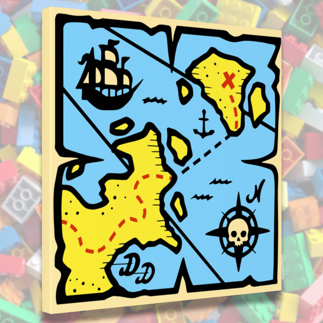 Block Treasure Map canvas print