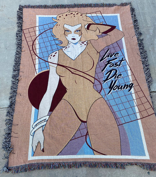Live Fast, Die Young 60" x 80" woven blanket
