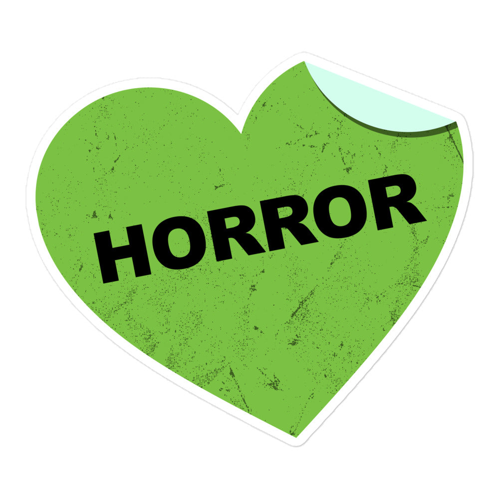 Horror Section Heart GREEN vinyl sticker