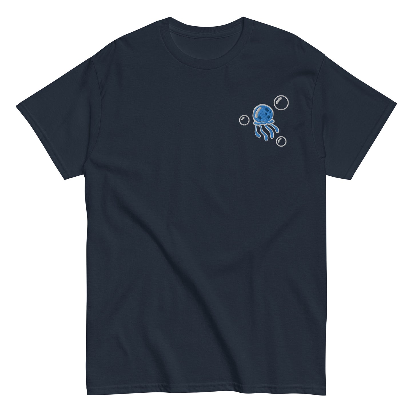 Jellyfish BLUE embroidered t-shirt