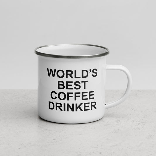 World's Best Coffee Drinker enamel mug