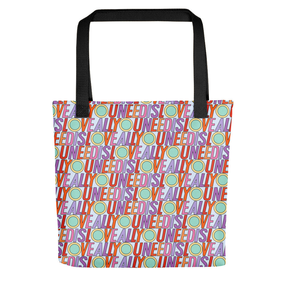 All You Need Is Love pattern tote bag