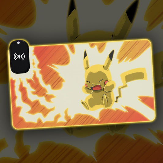 Pika-Charge! LED desk mat w/ wireless charging