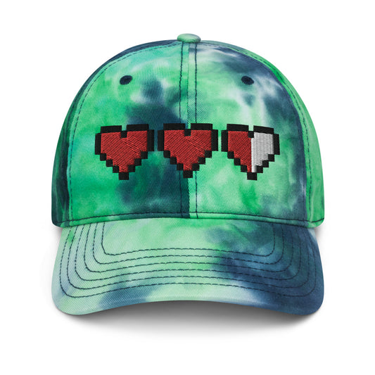 Pixel Hearts tie-dye dad hat