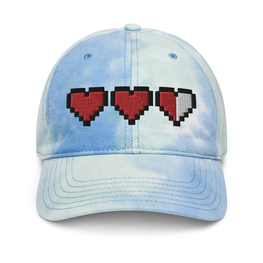 Pixel Hearts tie-dye dad hat