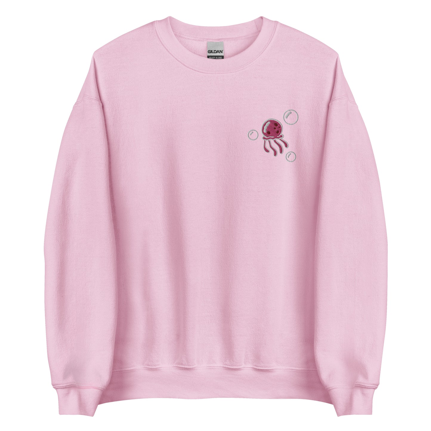 Jellyfish PINK embroidered crewneck sweatshirt