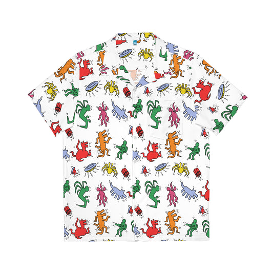 Kieth HarTHING allover print button-down shirt